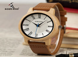 Foto van Horloge bobo bird q15 classic leather wood watch couples quartz watches for lovers reloj pareja homb