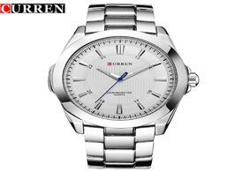 Foto van Horloge fashion brand curren simple dial classic business men watches full steel quartz male wristwa