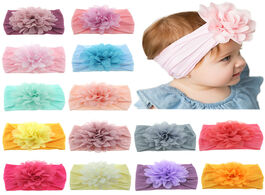 Foto van Baby peuter benodigdheden new 10pcs lot cute soft stretch chiffon flower headband newborn knot wide 