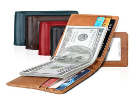 Foto van Tassen ultra small rfid wallet men women money clips genuine leather short purse for bifold cards ca