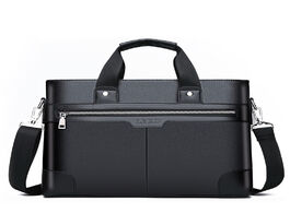 Foto van Tassen men pu leather shoulder fashion handbags business bags black bag for document male briefcases