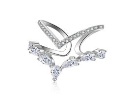 Foto van Sieraden xiyanike 925 sterling silver irregular double layer zircon resizable jewelry rings for wome