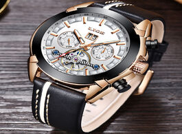 Foto van: Horloge relogio masculino lige top brands luxury automatic mechanical watch male leather waterproof 