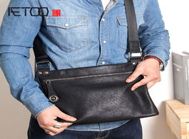 Foto van Tassen aetoo leather men s bag new shoulder messenger cross section casual soft small anti theft