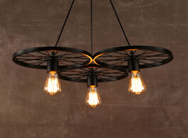 Foto van Lampen verlichting vintage creative e27 wheel chandelier retro loft headlight dining room bedroom ba