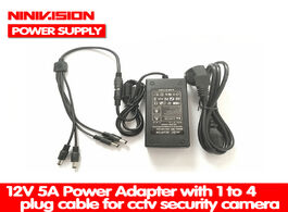 Foto van Beveiliging en bescherming ninivision 12v 5a 1 to 4 port cctv camera ac adapter power supply box for