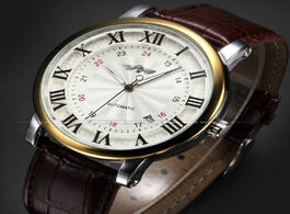 Foto van Horloge rome number fashion men winner top brand gold sport wristwatches self wind automatic mechani