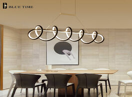 Foto van Lampen verlichting black white modern led pendant light for living room dining kitchen ceiling mount