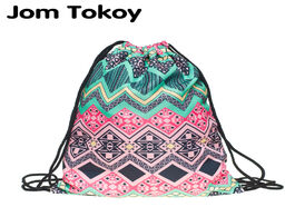 Foto van Tassen jomtokoy new fashion women drawstring backpack 3d printing travel softback mochila bags skd29