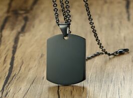 Foto van Sieraden minimalist mens stainless steel dog tag pendant necklace high polished customize logo name 