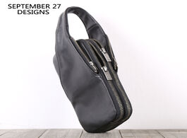 Foto van Tassen men clutch bag first layer cow leather handmade luxury male phone wallets travel long purses 