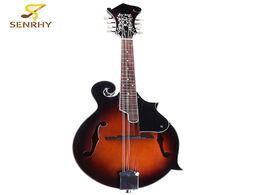 Foto van Sport en spel senrhy 8 string sunburst mandolin paulowni musical instrument with rigid case for stri