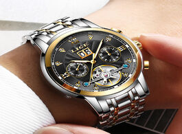 Foto van Horloge relogio masculino lige brands men automatic mechanical tourbillon watch luxury fashion stain