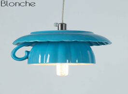 Foto van Lampen verlichting nordic tea cup teapot led pendant lights ceramic hanglamp luminaire modern hangin