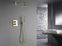 Foto van Woning en bouw smesiteli 8 10 12 inch bathroom faucet 2 dial way gold shower set diverter thermostat