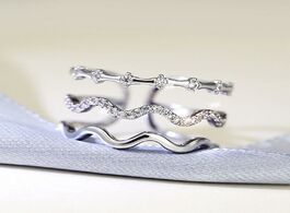 Foto van Sieraden sterling silver jewelry multilayer wavy zircon cz mosaic wedding rings for women opening vr