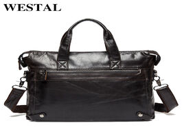 Foto van Tassen westal messenger bag men s genuine leather shoulder bags made of natural male briefcases lapt
