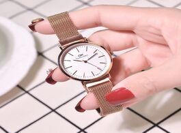 Foto van Horloge magnetic watches 2019 women fashion luxury rose gold stainless steel watch with mesh strap q
