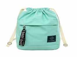 Foto van Tassen 2019 new fashion canvas drawstring backpack bag cinch sack portable casual string sackpack ru
