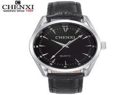 Foto van Horloge fashion casual men chenxi brand wristwatches japan movement quartz watches gentleman black w