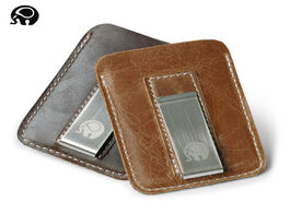 Foto van Tassen 2017 new genuine cowhide leather money clip wallet men slip metal short wallets slim clutch m