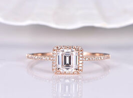 Foto van Sieraden 14k white rose yellow gold moissanite engagement ring 7x5mm 1.2ct carat emerald wedding for