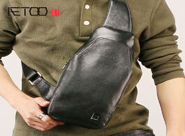 Foto van Tassen aetoo fashion men s leather chest bag cowhide outdoor ride oblique shoulder trendy multifunct
