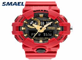 Foto van Horloge men watches red style new sport watch smael brand quartz 50meters waterproof relogio masculi