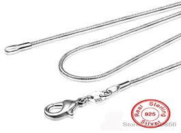 Foto van Sieraden 925 sterling silver necklace women fashion jewelry snake chain 1mm 16 18 20 22 24