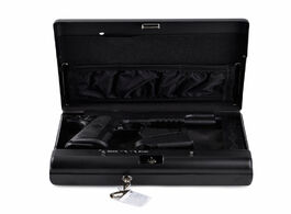 Foto van Beveiliging en bescherming gun safes portable fingerprint safe box solid steel security key lock for