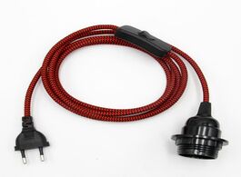 Foto van Lampen verlichting ce vde 2m 2.5 meters euro plug power cord with push button switch e27 threaded li