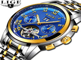 Foto van Horloge 2020 lige automatic watch men skeleton tourbillon mechanical sport waterproof clock man relo
