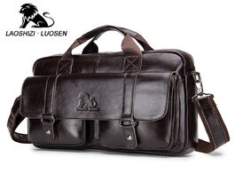 Foto van Tassen business messenger bag genuine leather men shoulder vintage male casual totes handbag cowhide