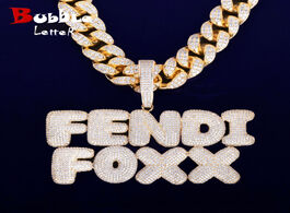 Foto van Sieraden with 20mm cuban chain custom name bubble letters pendants necklaces men s zircon hip hop je