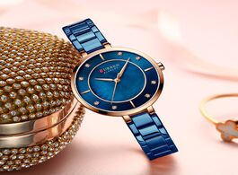 Foto van Horloge new watches women curren fashion luxury rhinestone dial quartz clock waterproof stainless st