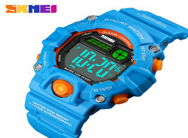 Foto van Horloge skmei new kids watches digital wristwatch 50m waterproof plastic case alarm boys girls child