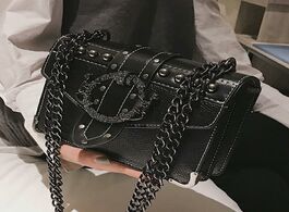 Foto van Tassen european fashion female square bag 2020 new quality pu leather women s designer handbag rivet