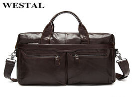 Foto van Tassen westal men s bag genuine leather messenger shoulder crossbody bags for laptop briefcases tote