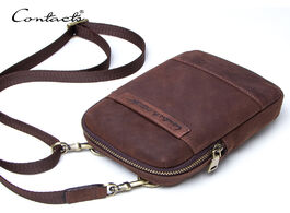 Foto van Tassen contact s genuine leather vintage men phone bag for belt shoulder with card holders male trav