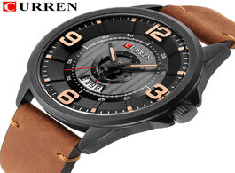 Foto van Horloge curren men s watches top brand luxury fashion business date quartz wristwatch high quality l