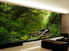 Foto van Woning en bouw custom wall cloth 3d primary forest nature landscape mural wallpaper bedroom living r