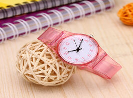 Foto van Horloge reloj children s watches boy girl simple transparent silicone fashion quartz watch 30m life 