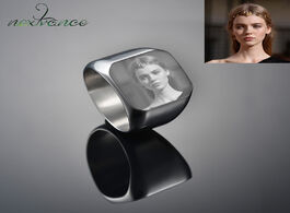 Foto van Sieraden nextvance customized engrave signet ring square big width band name photo personalized gift