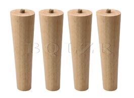 Foto van Meubels bqlzr 20cm height wood color rubber furniture legs m8 thread replacement for cabinet chair c