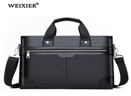 Foto van Tassen weixier men pu leather shoulder fashion business bags handbags black bag for document laptop 