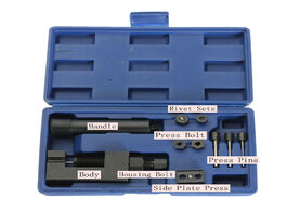 Foto van Auto motor accessoires high quality motorcycle deluxe chain breaker cutter riveter tool kit 520 525 
