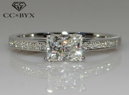Foto van Sieraden cc jewelry fashion sterling 925 silver rings for women simple design square bridal wedding 
