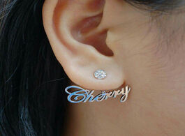 Foto van Sieraden dodoai zircon name earrings curved scalloped for women personalized custom letter cz bff