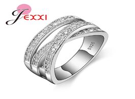 Foto van Sieraden top quality with cubic zirconia charm cross design women rings 925 sterling silver jewelry 