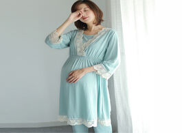 Foto van Baby peuter benodigdheden cotton maternity pajamas sets adjustable cardigan trousers sleepwear v col